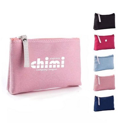 Small Travel Canvas Makeup Bag W/ Handle 6.7"x4.3"