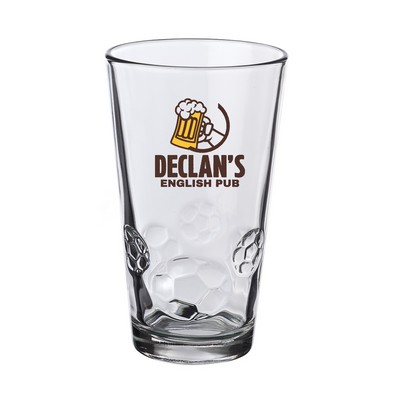 16 oz. Soccer Bottomed Pint Glass (2 Color Imprint)