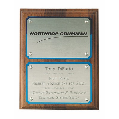 Standard Simulated Walnut Plaque w/ Sublimated & Engraved Imprint (6"x8")