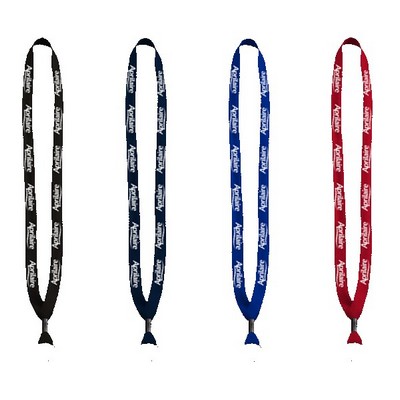 5/8" Polyester Shoelace Lanyard with Metal Crimp & Split-Ring
