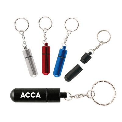 Aluminum Pill Tube W/ Key Chain