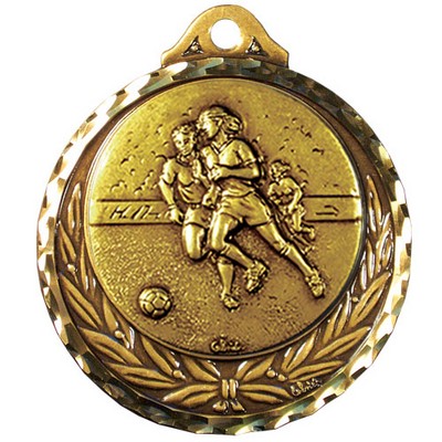 Stock Diamond Struck Medal (Soccer Female) 2 3/4"