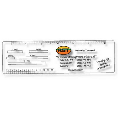 .040 Clear Plastic Logbook Ruler, Stock Shape LBR10 (2.1"x7.13"), Spot Color