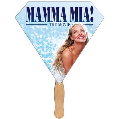 Diamond Fan w/ Wooden Stick