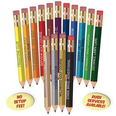 Purple Hexagon Golf Pencils with Erasers