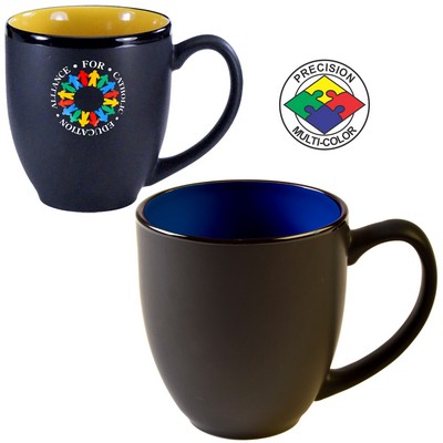 14.5 Oz. Black & Royal Blue HiLo Bistro Mug - Dishwasher Safe - Precision Spot Color