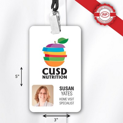 IdentityPro™ USA Made Photo ID Badge w/ Tag Slot (3"x5") Rectangle