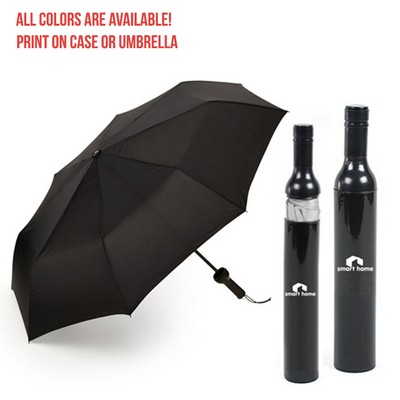 Colorful Folding Umbrella /W Wine Bottle Case