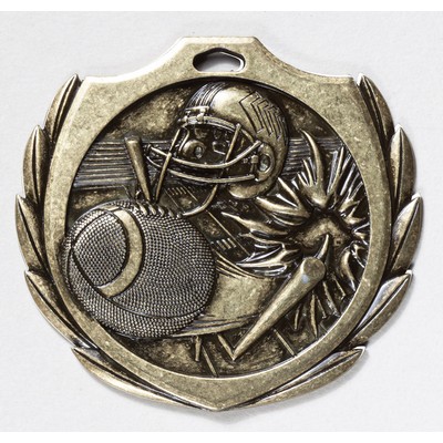 Football Burst Medal - 2 1/4" Dia.