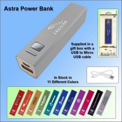 Astra Power Bank 2600 mAh - Silver No Extra Tariff