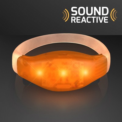Sound Activated Light Up Orange LED Flashing Bracelets - BLANK