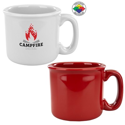 15 Oz. Solid Red Retro Campfire Mug - Dishwasher Safe - Precision Spot Color