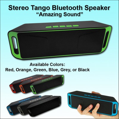 Black/Green "Amazing Sound" Stereo Tango Bluetooth Speaker No Extra Tariff