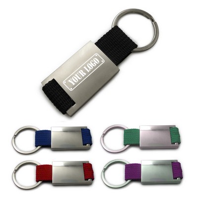 Woven Strap Metal Key Chain