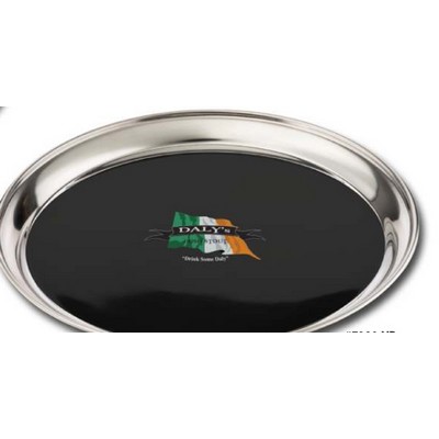 Stainless Steel Tray with Non-Skid Black Vinyl