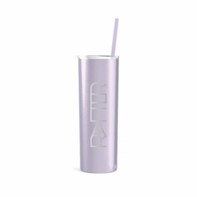 20 Oz. Maars Glitter Lilac Skinny Steel Tumbler