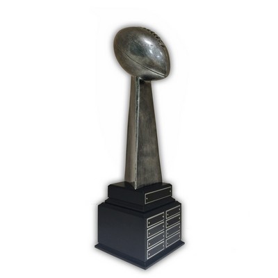 22 ½" Antique Silver Perpetual Fantasy Football Trophy w/8 Name Plates