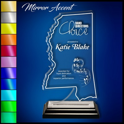 10" Mississippi Clear Acrylic Award with Mirror Accent