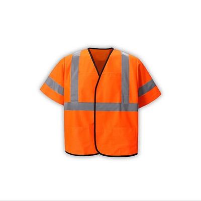 High Visibility Lightweight Vest, Class 3, Orange, Hook & Loop Closure