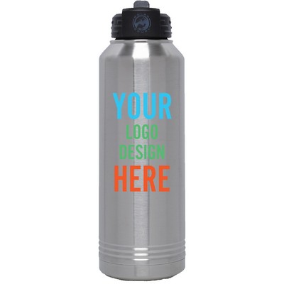 Personalized Polar Camel 40 oz Water Bottle with Straw Lid - Stainless