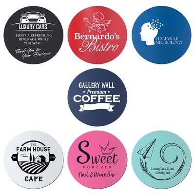 3 3/4" Round Silicone Coaster Laser Engraved
