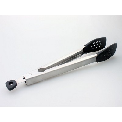 12 inch 304 Stainless Steel Food Tongs with Round Hole