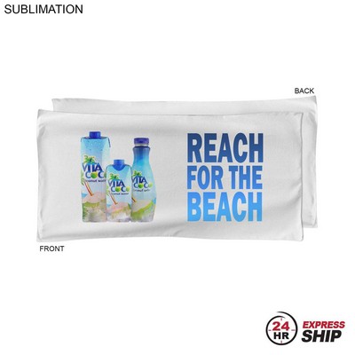 24 Hr Express Ship - Absorbent Microfiber Dri-Lite Terry White Pool Towel 20x40, Sublimated