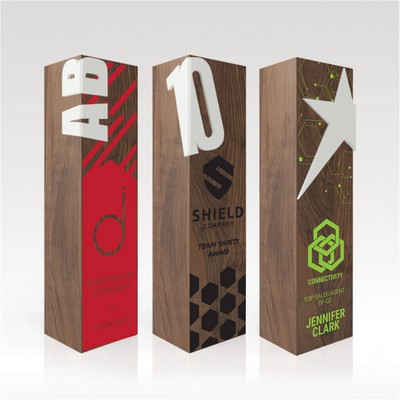 Square Walnut Award 12" Elements