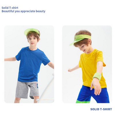 Child cotton combed crew neck T-shirts Stock