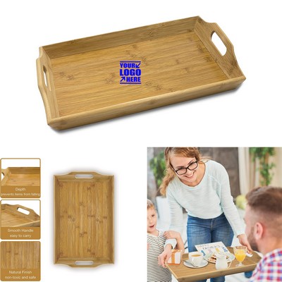 Bamboo Decorative Tray With Handles