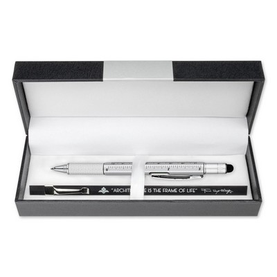 Executive GIFT SET w/Architect Pocket Scale and Durable ABS Plastic 5-in-1 Work Pen