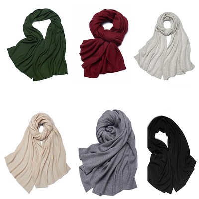 Women's Fashion Cashmere Knit Travel Scarf 78.7"x 21.7"