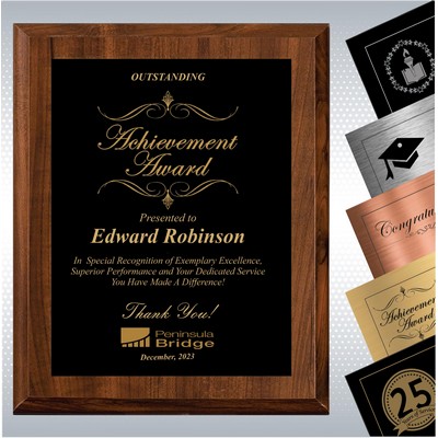 12" x 15" Cherry Finish Wood Excellence Plaque , Employee Recognition Gift Award