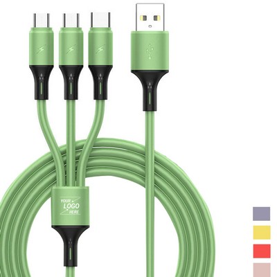 3-in-1 Silicone USB Charging and Data Cable