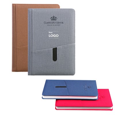 A5 Padded Leather Notebook w/82 Lined Pages