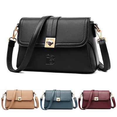 PU Leather Crossbody Tote Bag
