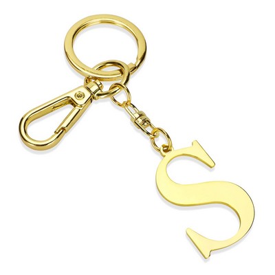 Gold Letter R Keychain Metal Keychain Initial Keychain