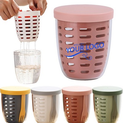 Portable Drainable Salad & Fruit Cup