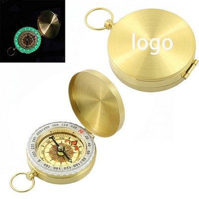 Classic Pocket Style Luminous Old Fashioned Copper Compass