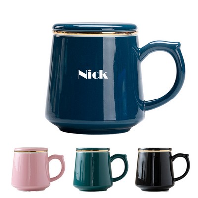 Ceramic Tea Mug Customized with Lid Handle