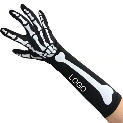 Halloween Skeleton Unisex Skull Full Finger Gloves For Costume Cosplay