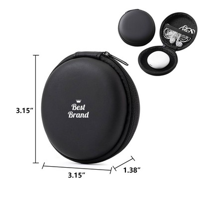 Round Zippered Eva Earphone Case
