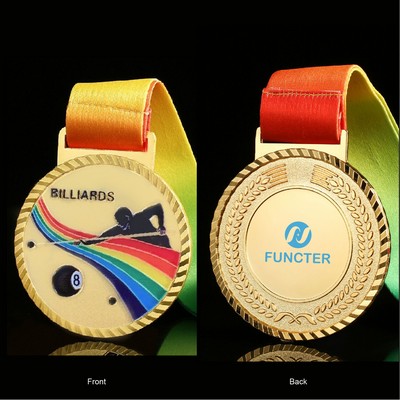 Billiards Award Medal Billiard Winner Medallion for Athletic Sports, Competitive Sports, Champion