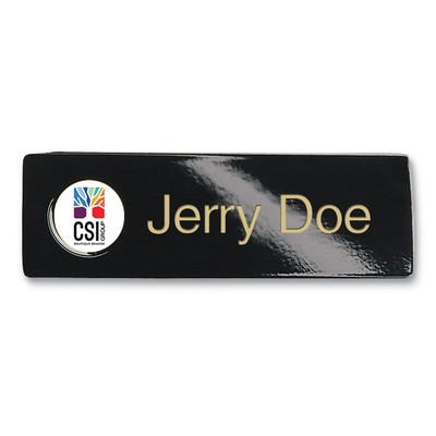 Black Name Badge W/ Color Medallion