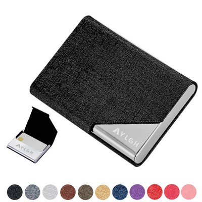 PU Leather Metal Business Card Holder