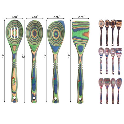 4 Pieces Wooden Spoons Set