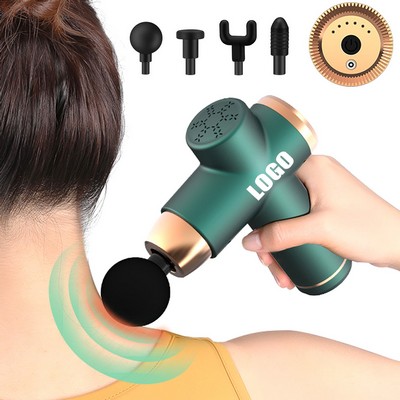 6 Speed Levels Muscle Vibration Massager Tool with USB Charging 4 Interchangeable Heads