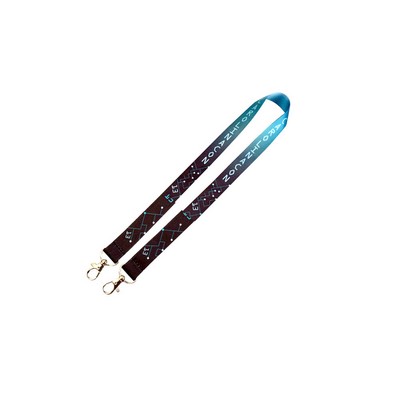 0.75" Adjustable Neck Strap with Dye-Sublimation Printing & J-Hook