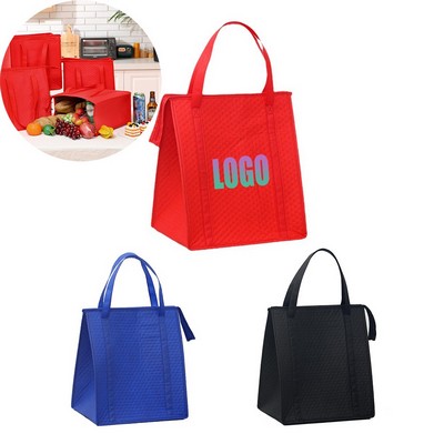 Custom Non-Woven Grocery Zipper Insulated Cooler Tote Bag