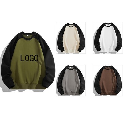 Raglan Sleeve Round Neck Hoodie